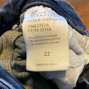 Kancan jeans size 22 inch waist. High rise dark ripped jeans.